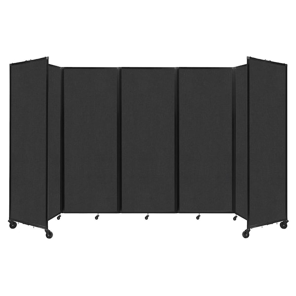 Room Divider 360 Folding Portable Partition 14' x 7'6" Black Fabric